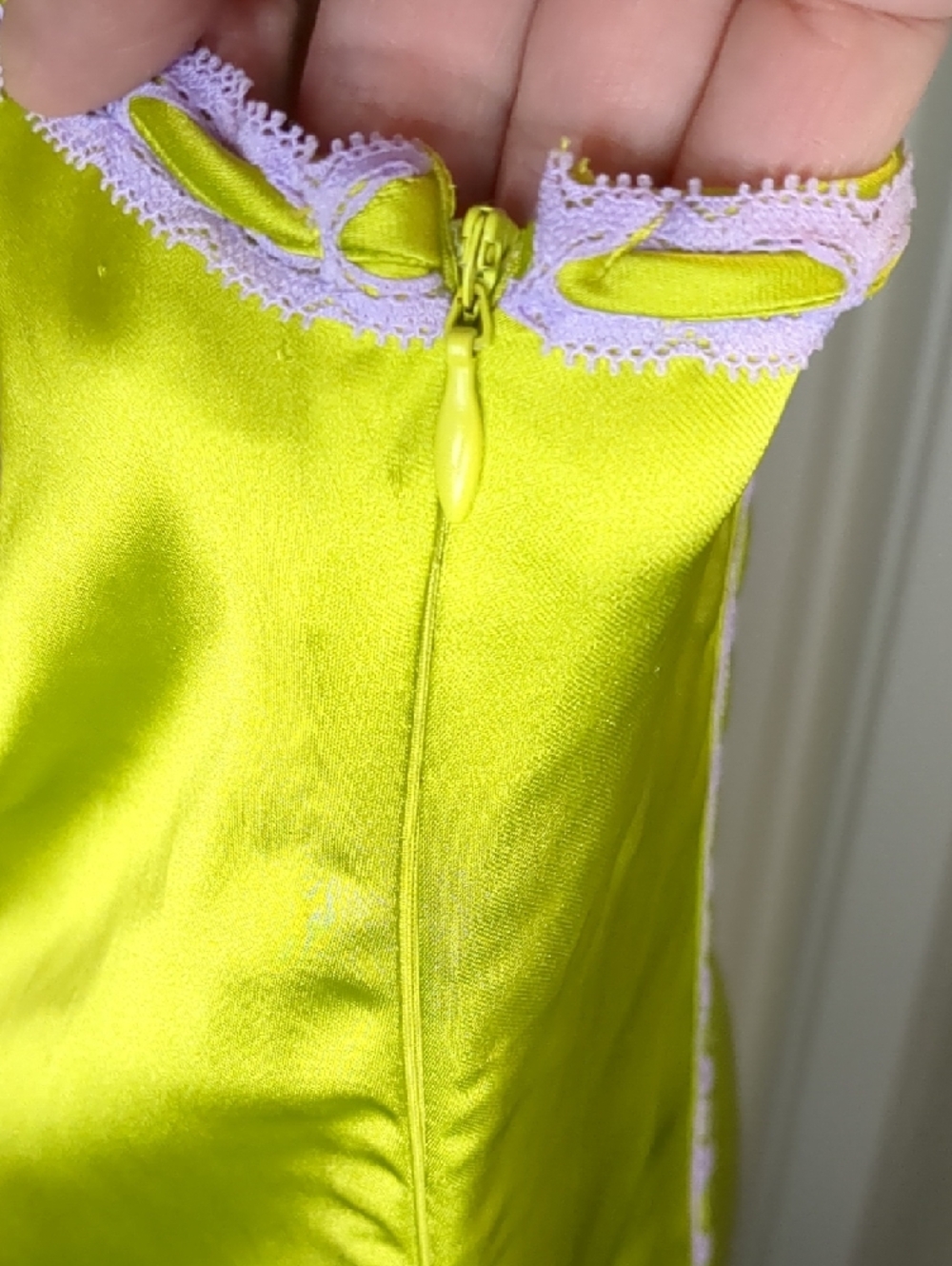Betsey Johnson X Forever 21 Lime Green Satin Maxi Dress Plus Size - Picture 14 of 15